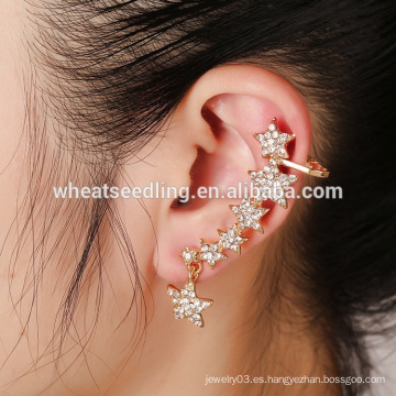 Yiwu caliente bajo precio moda joyería forma de estrella cristal pendientes de desgaste diario